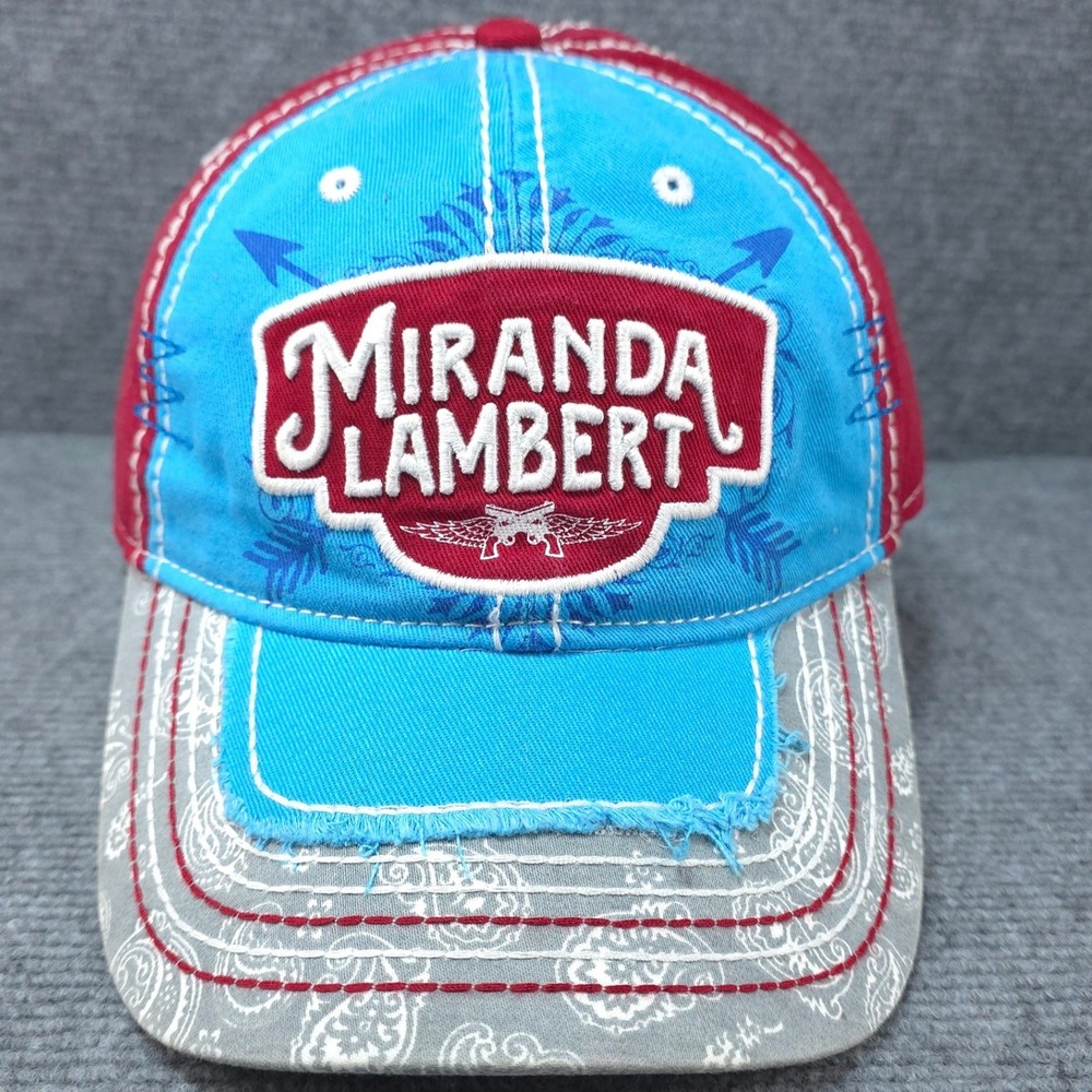 Miranda Lambert Hat Cap Strap Back Blue Roadside Bars Pink Guitars Tour Country‎